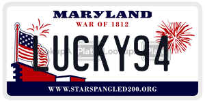 LUCKY94 license plate in Maryland