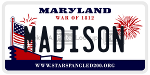 MADIS0N  license plate in MD