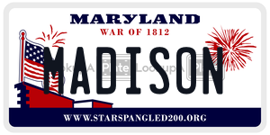 MADISON  license plate in MD