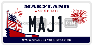 MAJ1  license plate in MD