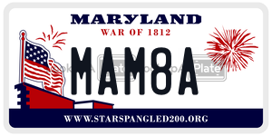 MAM8A license plate in Maryland