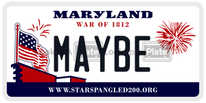 MAYBE license plate in Maryland
