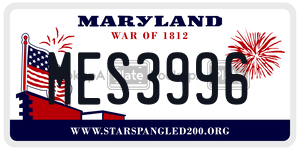 MES3996  license plate in MD