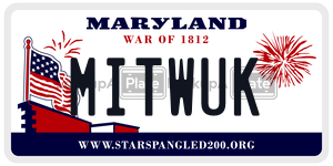 MITWUK license plate in Maryland