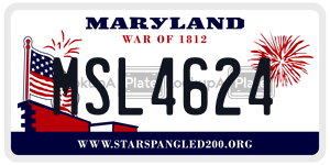 MSL4624 license plate in Maryland