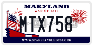 MTX758  license plate in MD