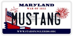 MUSTANG license plate in Maryland