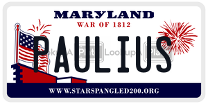 PAULIUS  license plate in MD