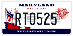 RT0525  license plate in MD