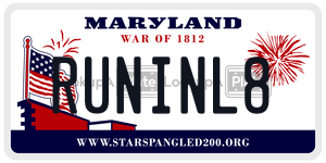 RUNINL8 license plate in Maryland