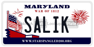 SALIK license plate in Maryland