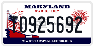 T0925692 license plate in Maryland