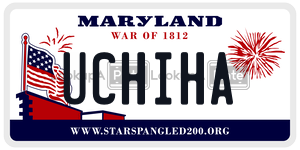 UCHIHA  license plate in MD