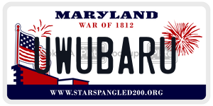 UWUBARU license plate in Maryland