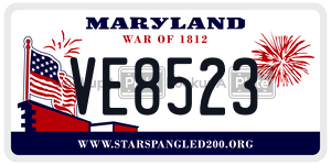 VE8523 license plate in Maryland
