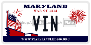 VIN license plate in Maryland