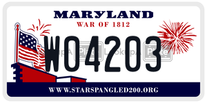 W04203 license plate in Maryland