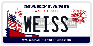 WEISS license plate in Maryland
