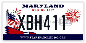 XBH411 license plate in Maryland