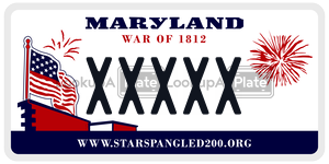 XXXXX license plate in Maryland