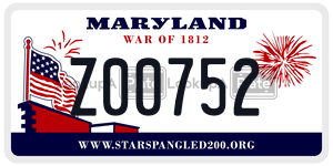 Z00752 license plate in Maryland