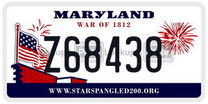 Z68438 license plate in Maryland