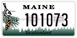 101073  license plate in ME