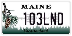 103LND  license plate in ME