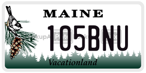 105BNU  license plate in ME
