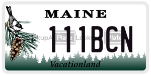 111BCN license plate in Maine