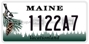 1122A7  license plate in ME