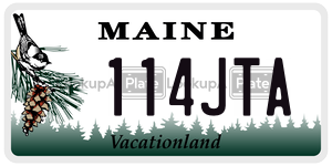 114JTA license plate in Maine