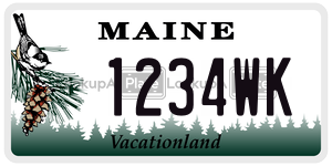 1234WK license plate in Maine