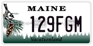 129FGM  license plate in ME