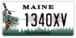 1340XV license plate in Maine