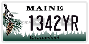 1342YR  license plate in ME