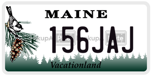 156JAJ license plate in Maine