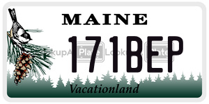 171BEP license plate in Maine