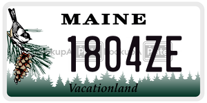 1804ZE  license plate in ME