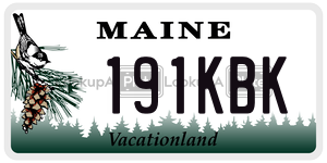 191KBK  license plate in ME