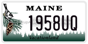 1958UQ license plate in Maine