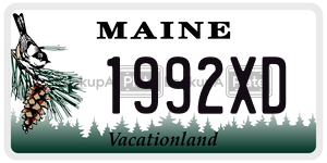 1992XD  license plate in ME