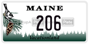 206 license plate in Maine