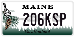 206KSP license plate in Maine