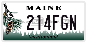 214FGN  license plate in ME