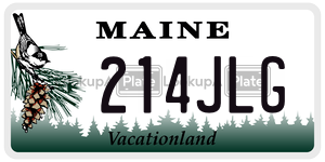 214JLG license plate in Maine