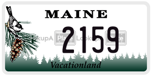 2159 license plate in Maine