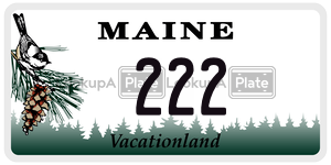 222 license plate in Maine