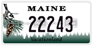 22243 license plate in Maine
