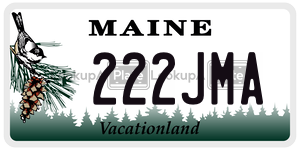 222JMA  license plate in ME